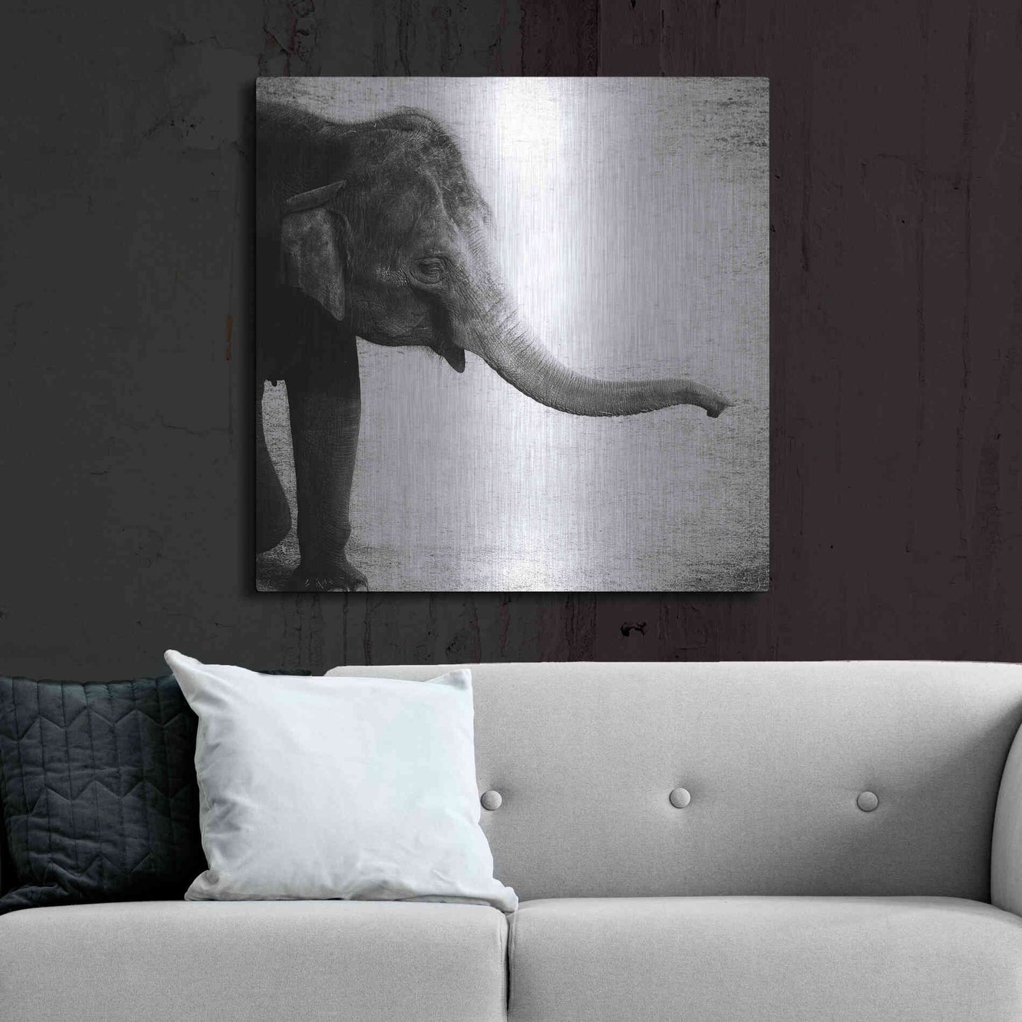 Luxe Metal Art 'Elephant II' by Debra Van Swearingen, Metal Wall Art,36x36