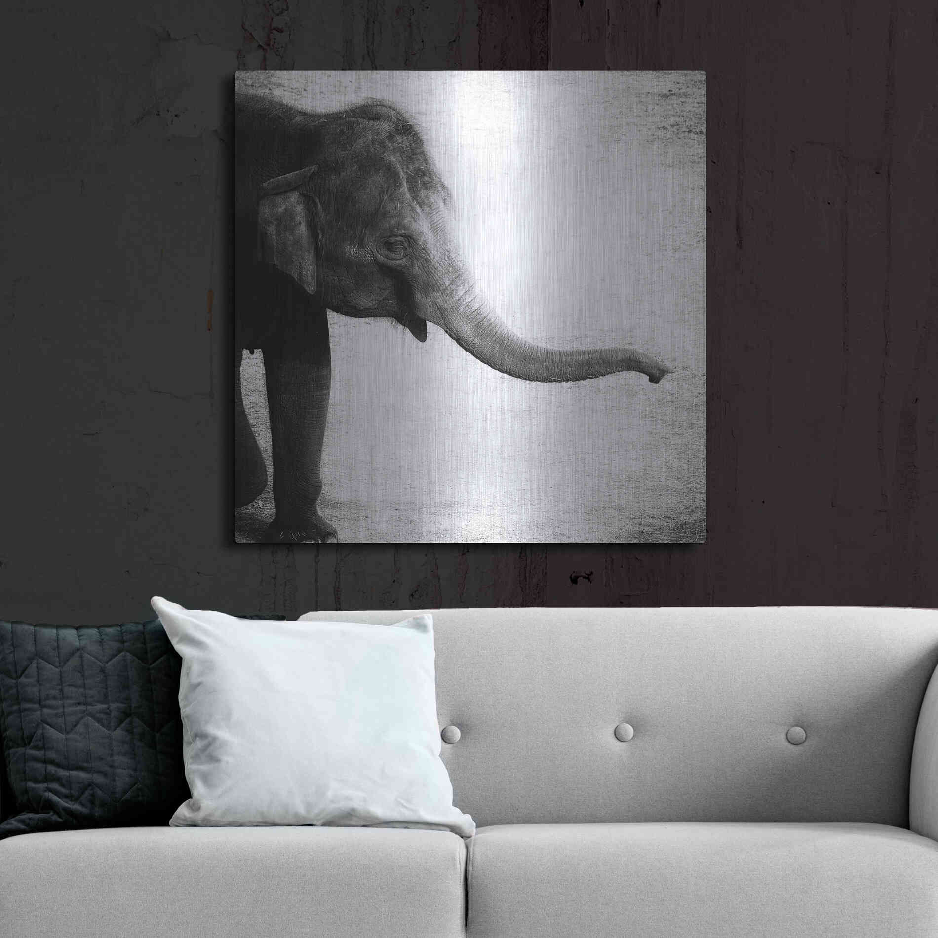 Luxe Metal Art 'Elephant II' by Debra Van Swearingen, Metal Wall Art,36x36