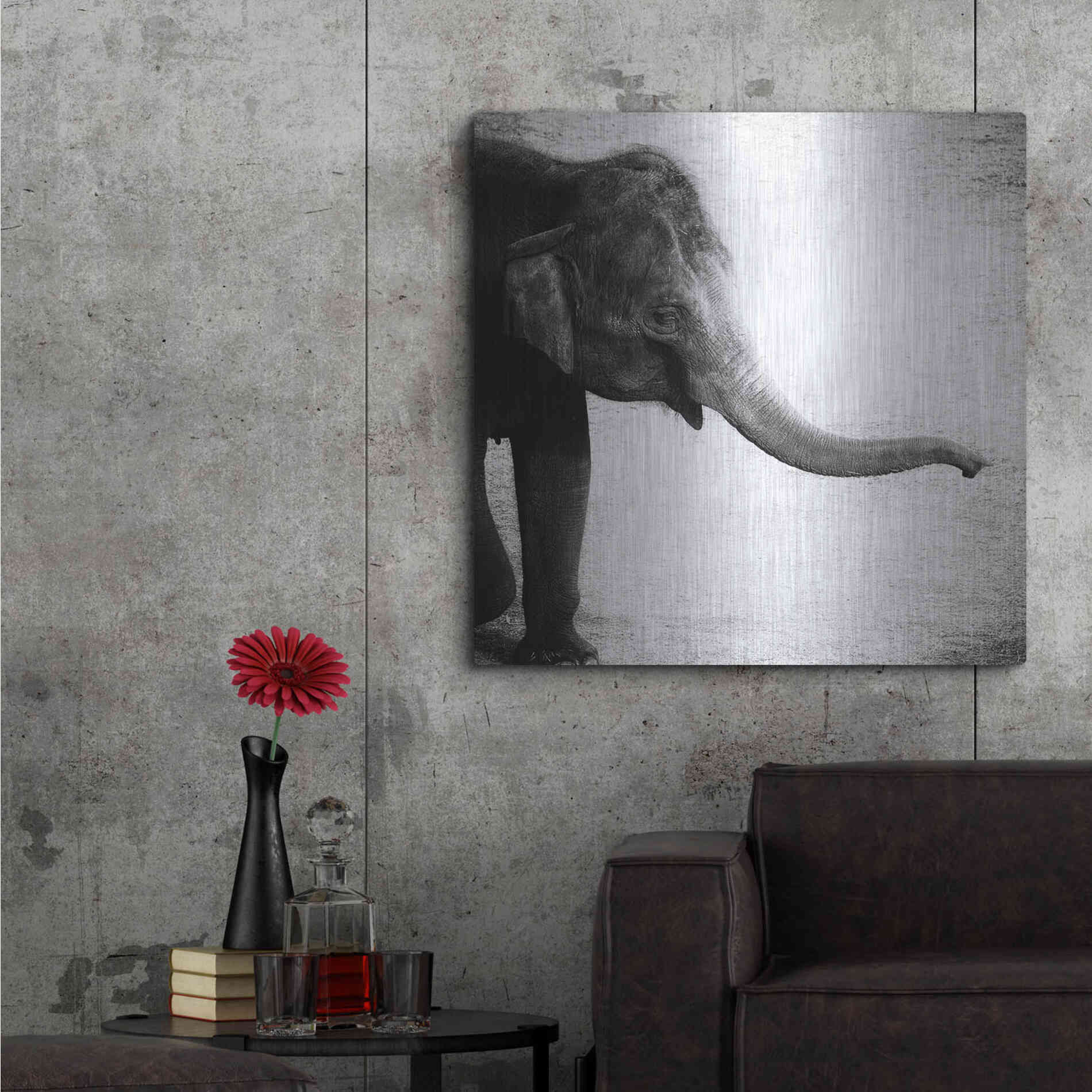 Luxe Metal Art 'Elephant II' by Debra Van Swearingen, Metal Wall Art,36x36