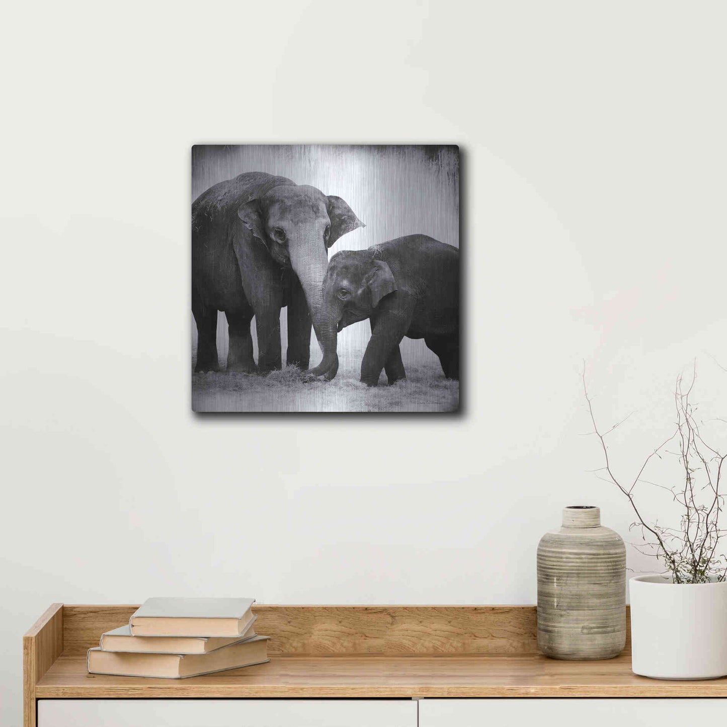 Luxe Metal Art 'Elephant III' by Debra Van Swearingen, Metal Wall Art,12x12