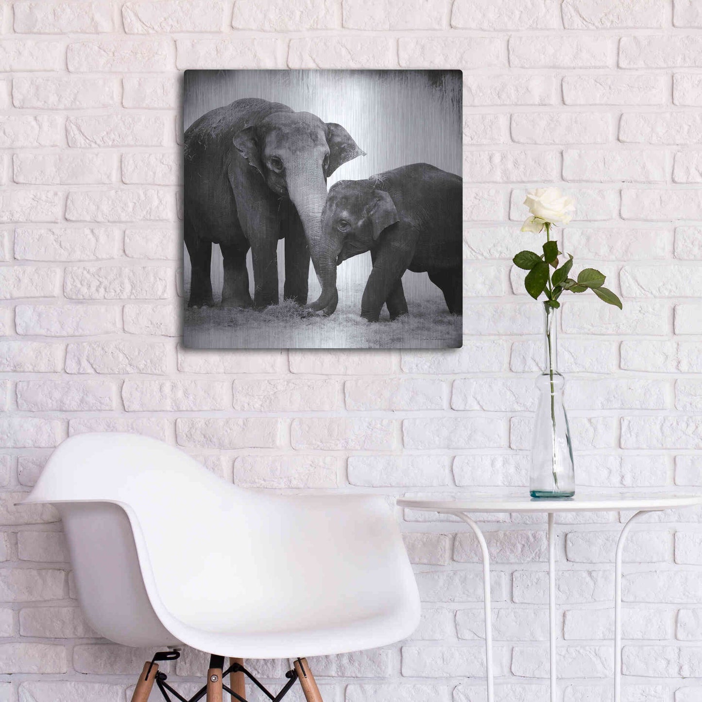Luxe Metal Art 'Elephant III' by Debra Van Swearingen, Metal Wall Art,24x24