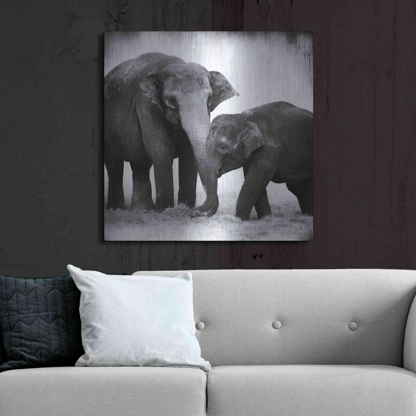 Luxe Metal Art 'Elephant III' by Debra Van Swearingen, Metal Wall Art,36x36