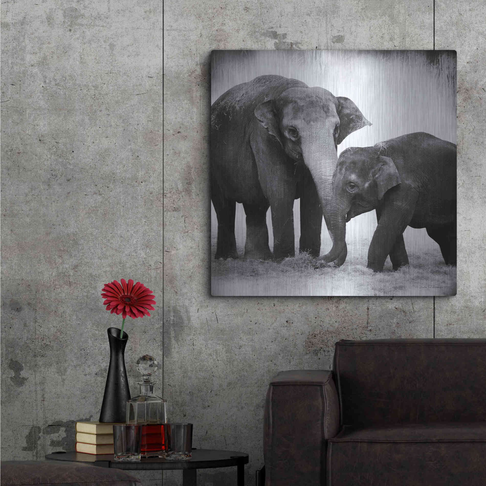 Luxe Metal Art 'Elephant III' by Debra Van Swearingen, Metal Wall Art,36x36