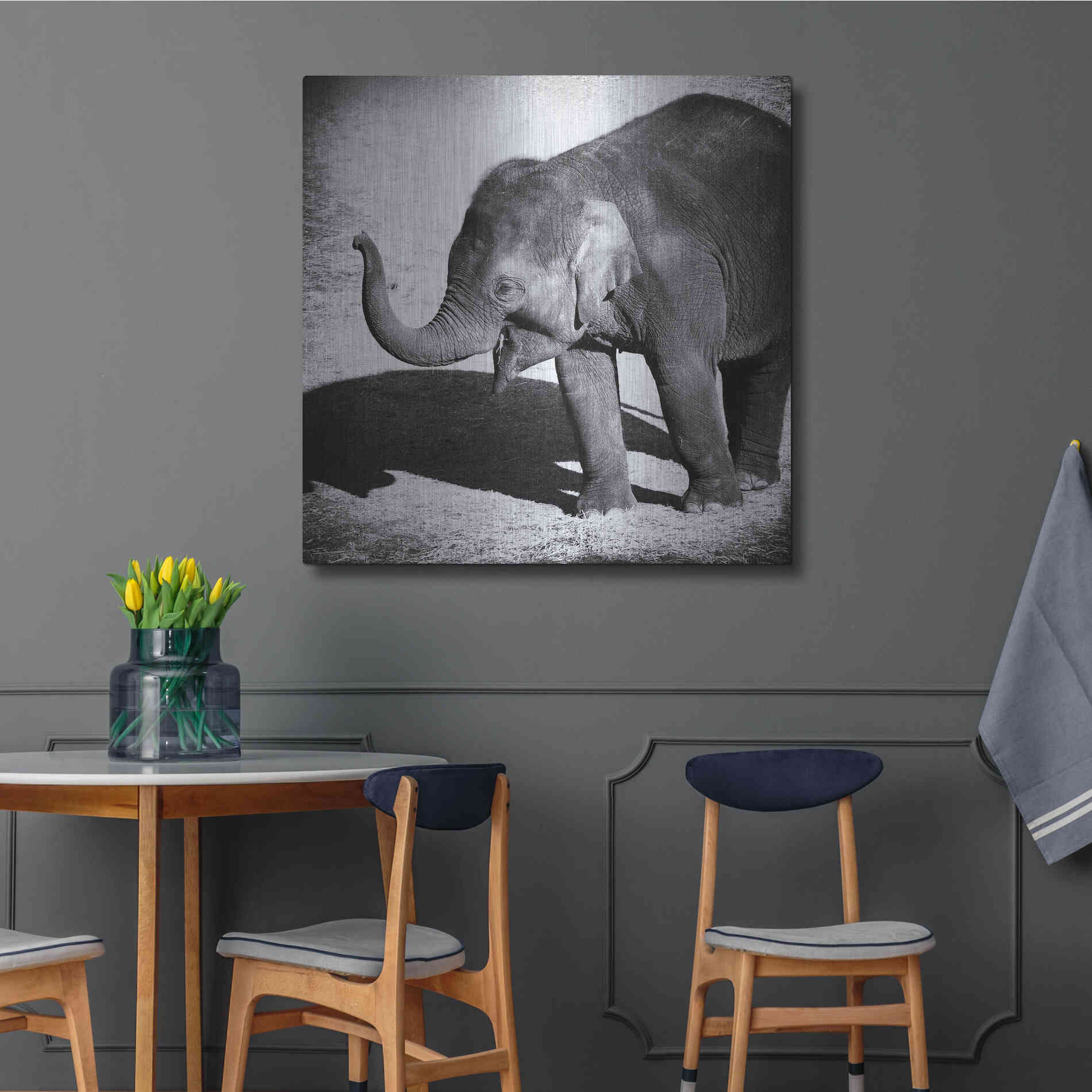 Luxe Metal Art 'Elephant IV' by Debra Van Swearingen, Metal Wall Art,36x36