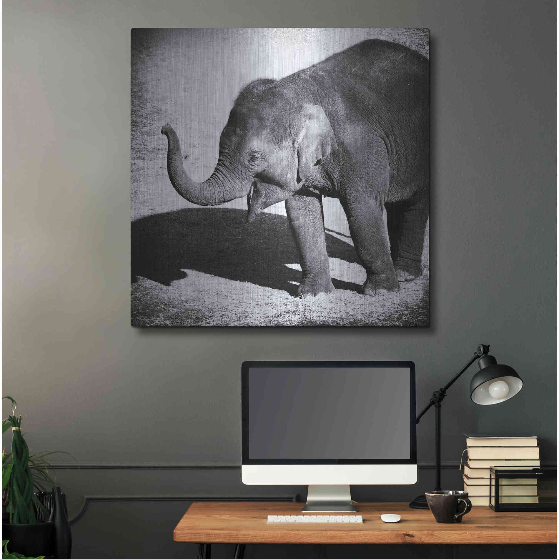 Luxe Metal Art 'Elephant IV' by Debra Van Swearingen, Metal Wall Art,36x36