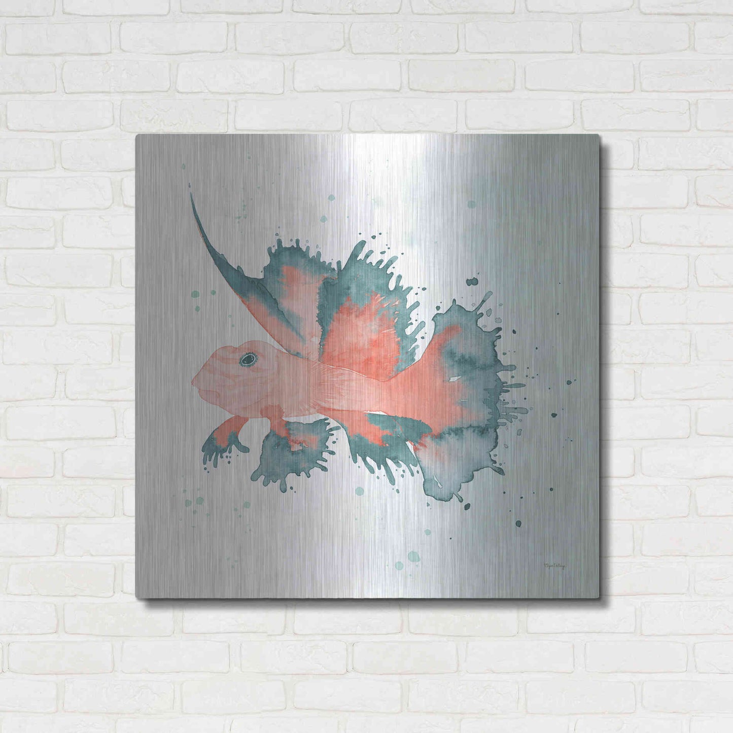 Luxe Metal Art 'Splash VI' by Elyse DeNeige, Metal Wall Art,36x36