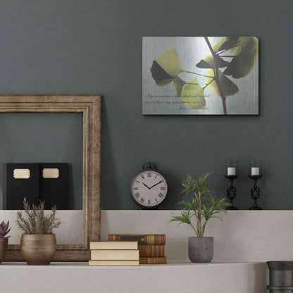 Luxe Metal Art 'Delicate Ginkgo' by Debra Van Swearingen, Metal Wall Art,16x12