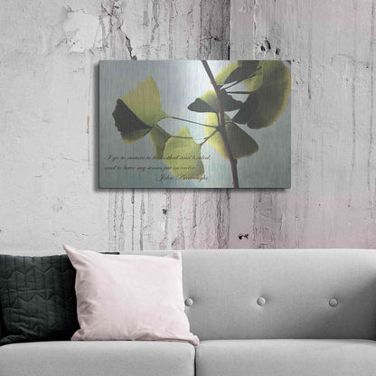 Luxe Metal Art 'Delicate Ginkgo' by Debra Van Swearingen, Metal Wall Art,36x24