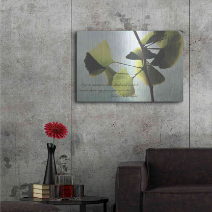 Luxe Metal Art 'Delicate Ginkgo' by Debra Van Swearingen, Metal Wall Art,36x24