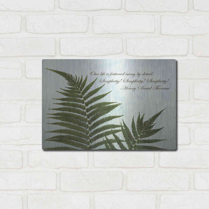 Luxe Metal Art 'Delicate Fern' by Debra Van Swearingen, Metal Wall Art,16x12