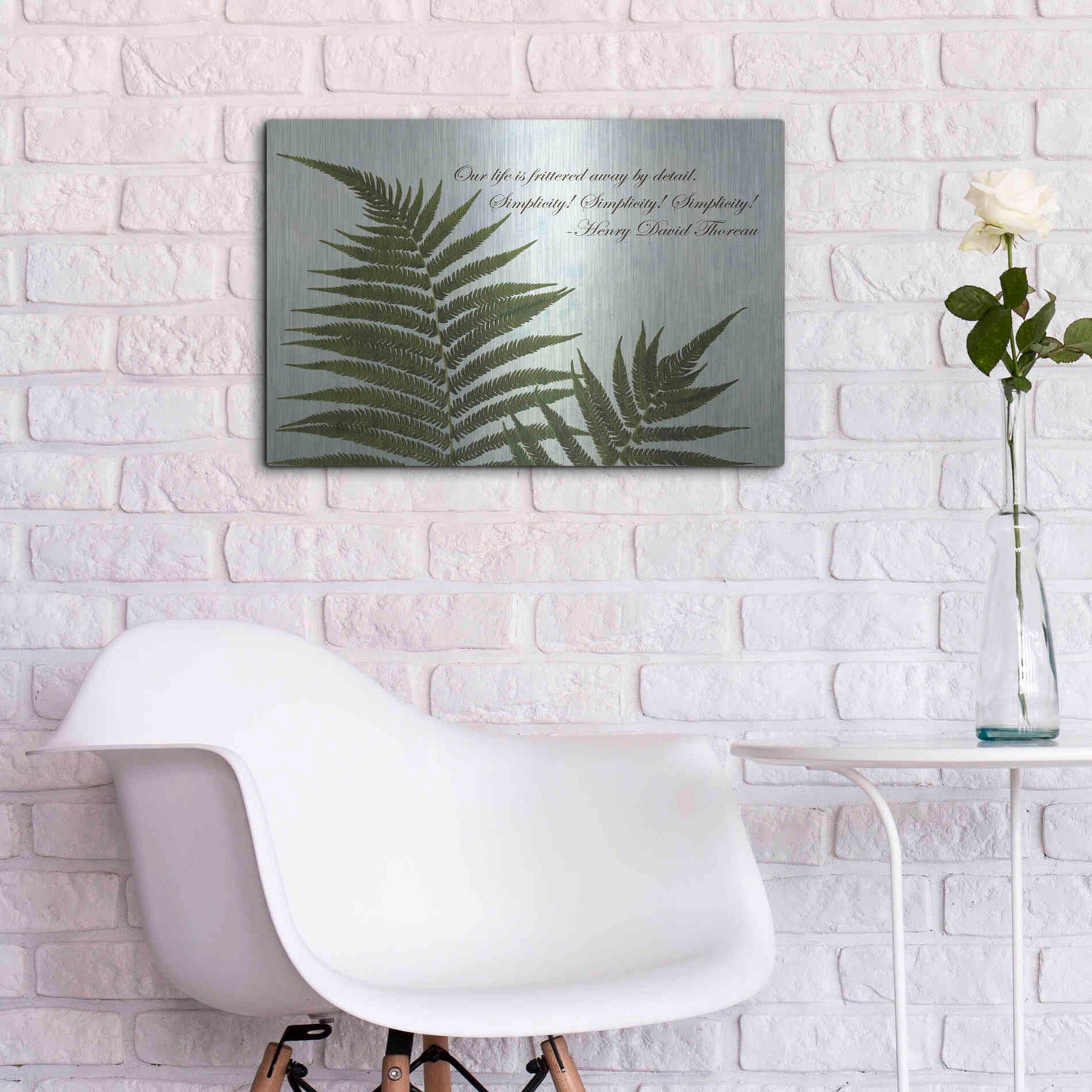 Luxe Metal Art 'Delicate Fern' by Debra Van Swearingen, Metal Wall Art,24x16