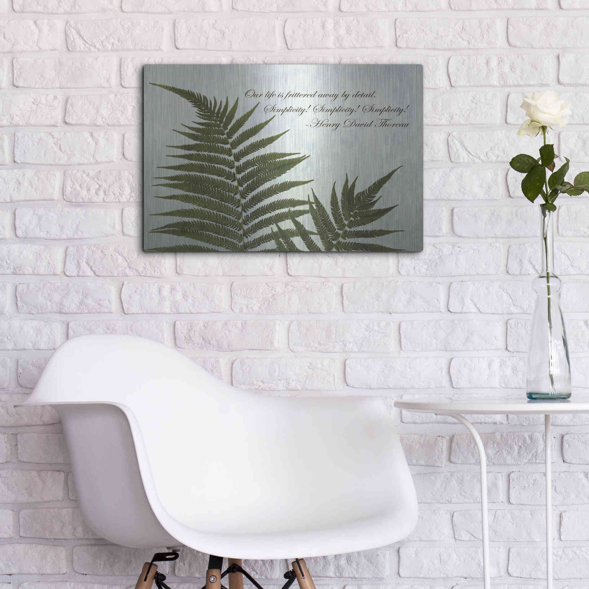Luxe Metal Art 'Delicate Fern' by Debra Van Swearingen, Metal Wall Art,24x16