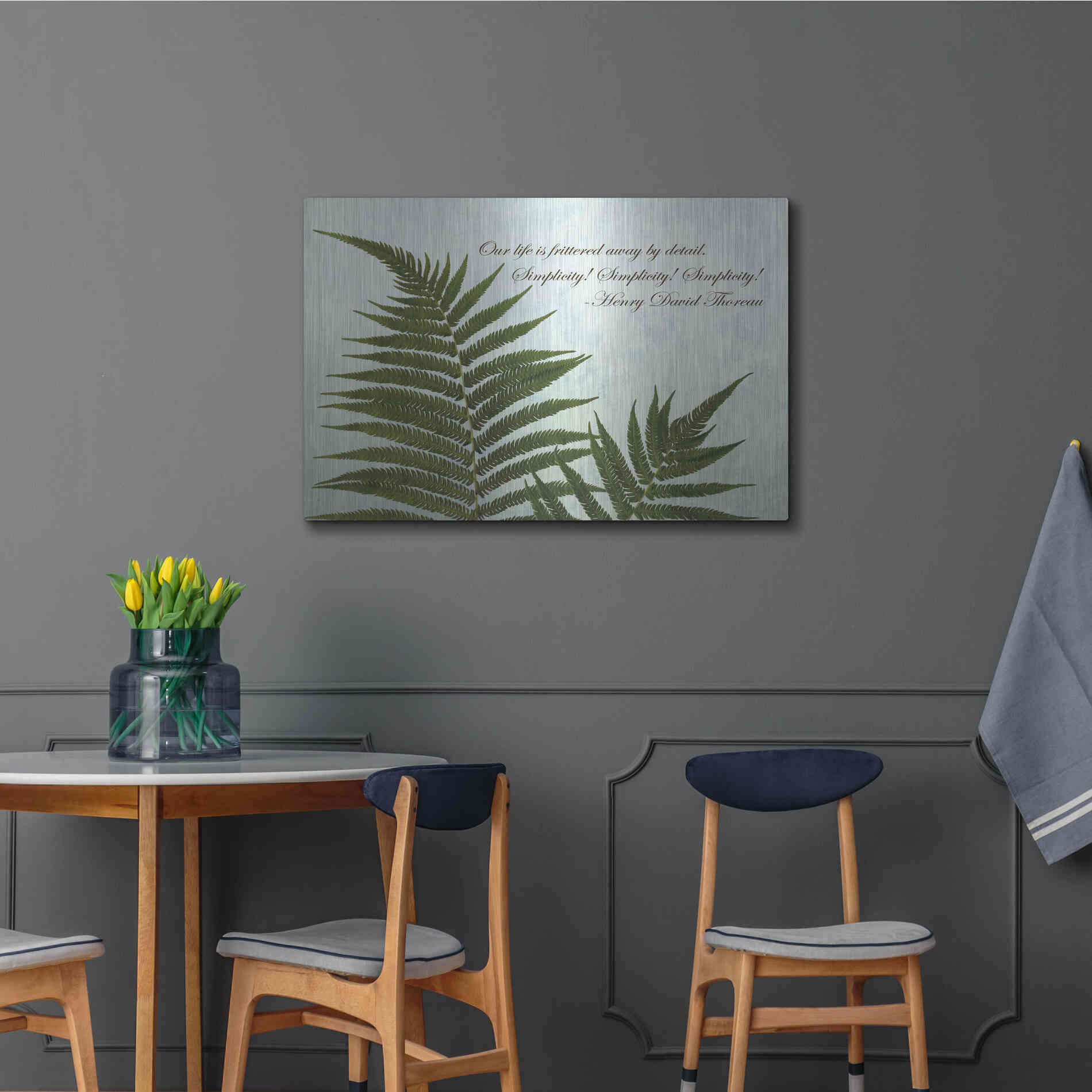 Luxe Metal Art 'Delicate Fern' by Debra Van Swearingen, Metal Wall Art,36x24