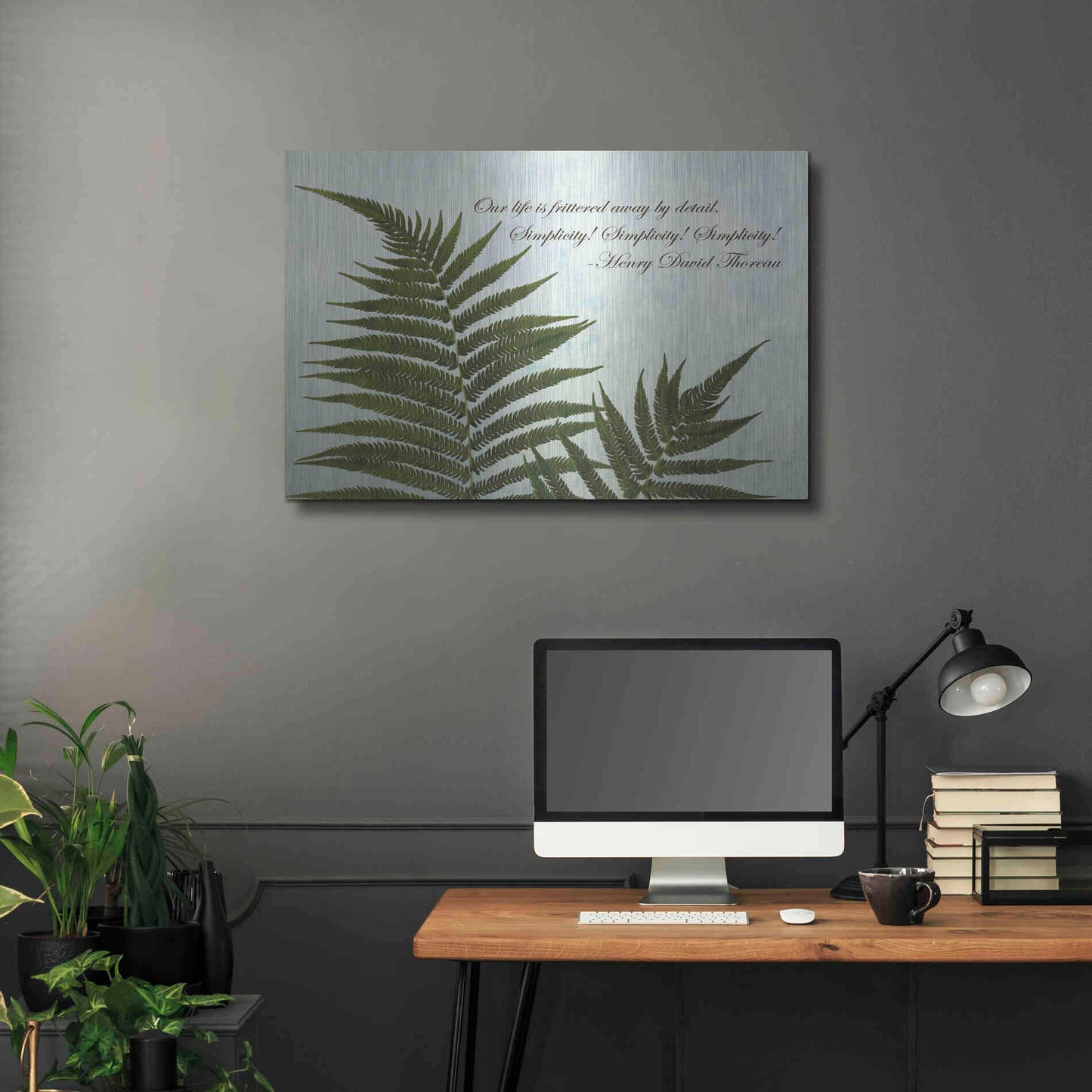 Luxe Metal Art 'Delicate Fern' by Debra Van Swearingen, Metal Wall Art,36x24