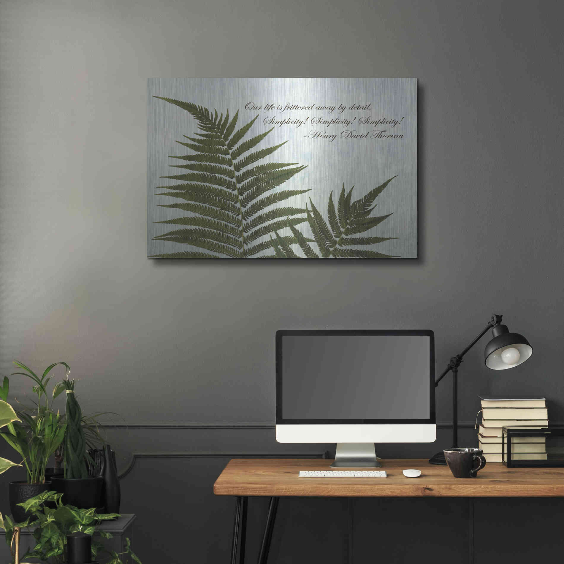 Luxe Metal Art 'Delicate Fern' by Debra Van Swearingen, Metal Wall Art,36x24