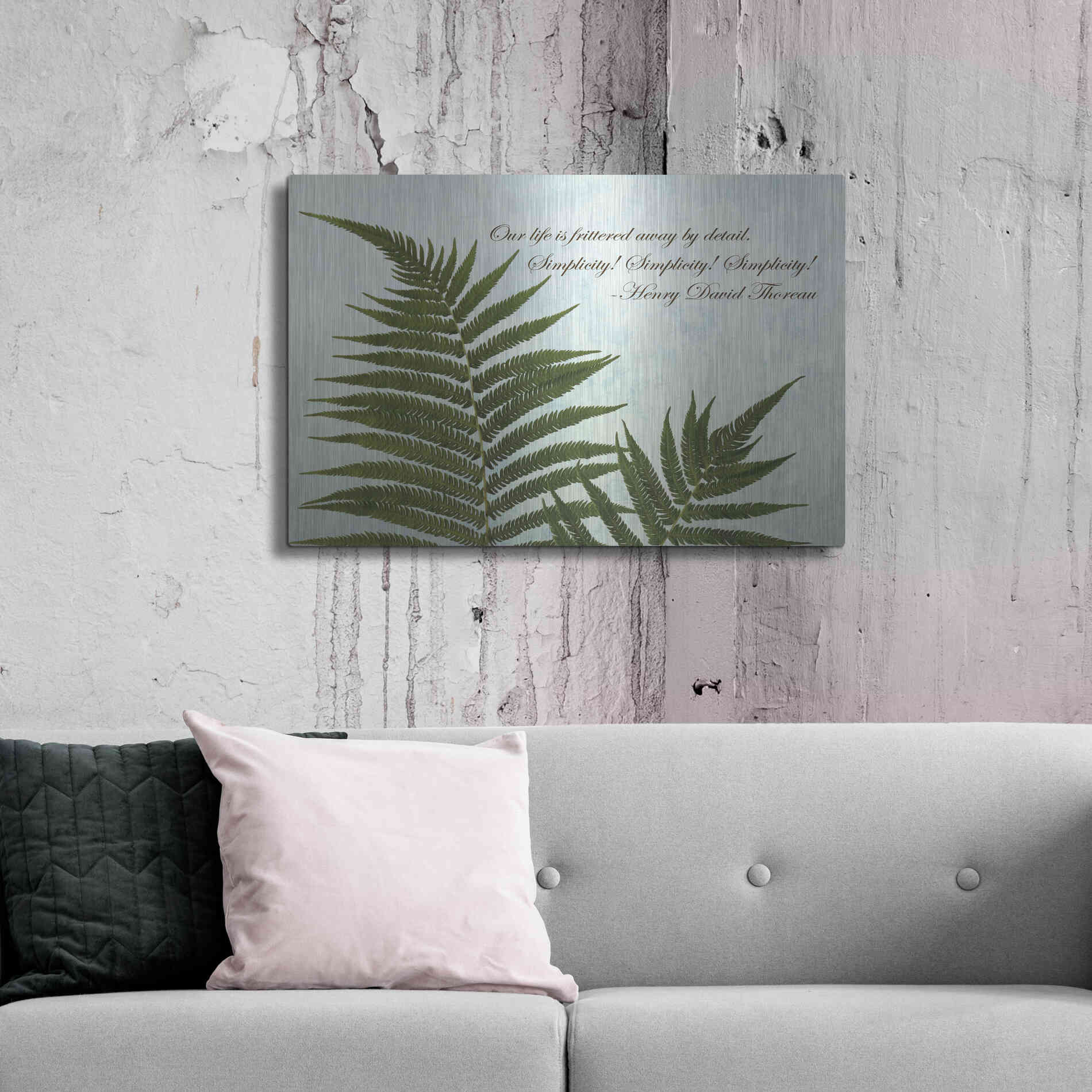 Luxe Metal Art 'Delicate Fern' by Debra Van Swearingen, Metal Wall Art,36x24