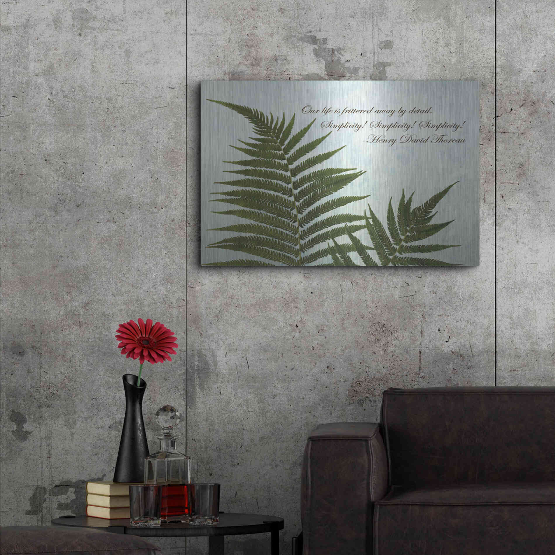 Luxe Metal Art 'Delicate Fern' by Debra Van Swearingen, Metal Wall Art,36x24