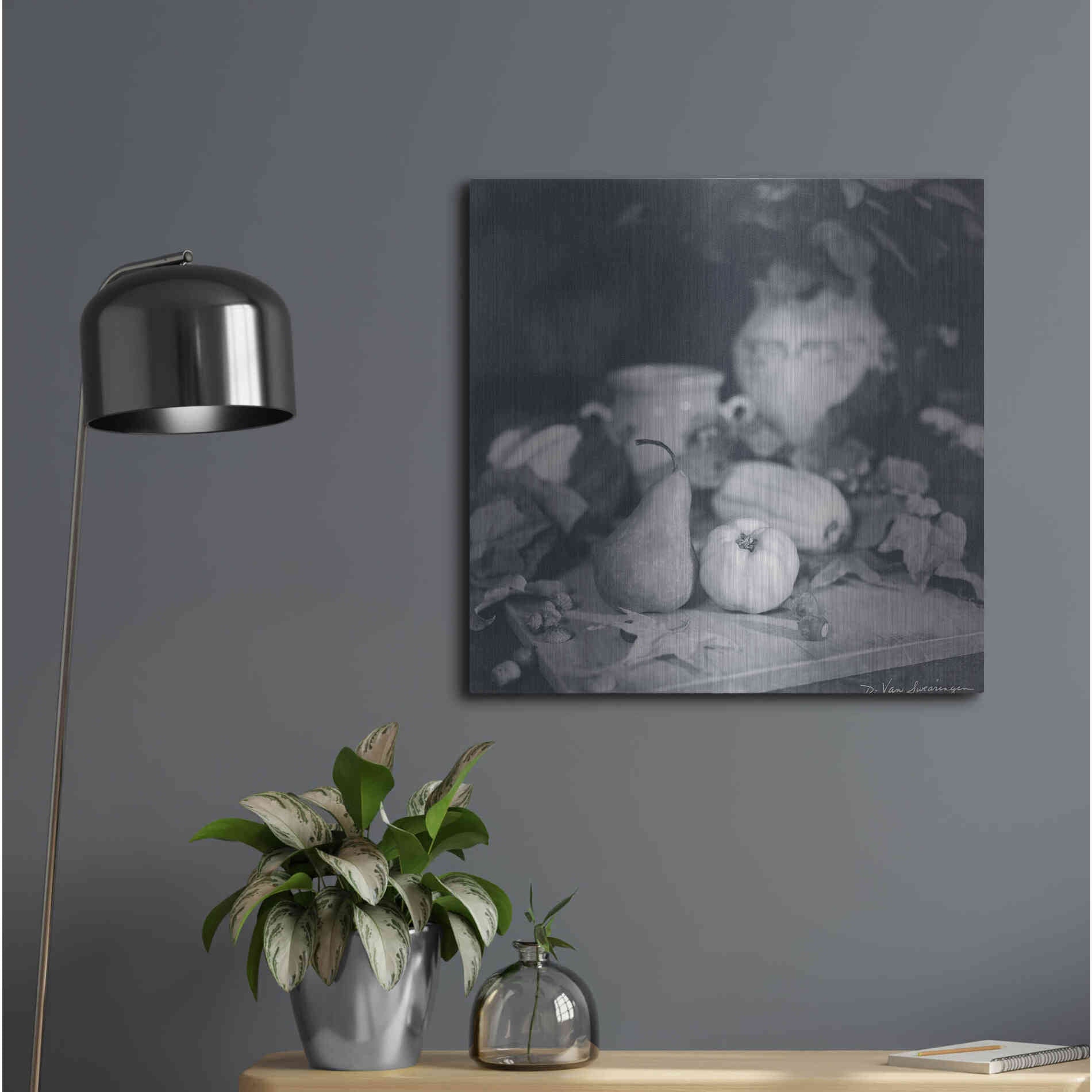 Luxe Metal Art 'Quince Pear' by Debra Van Swearingen, Metal Wall Art,24x24