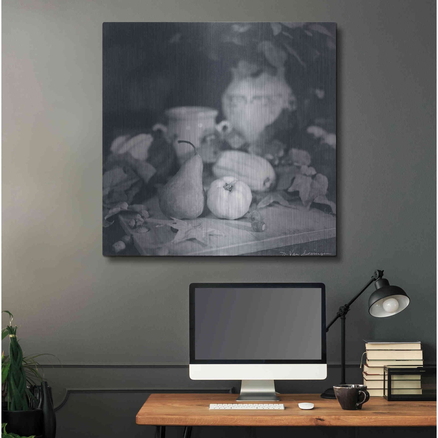 Luxe Metal Art 'Quince Pear' by Debra Van Swearingen, Metal Wall Art,36x36