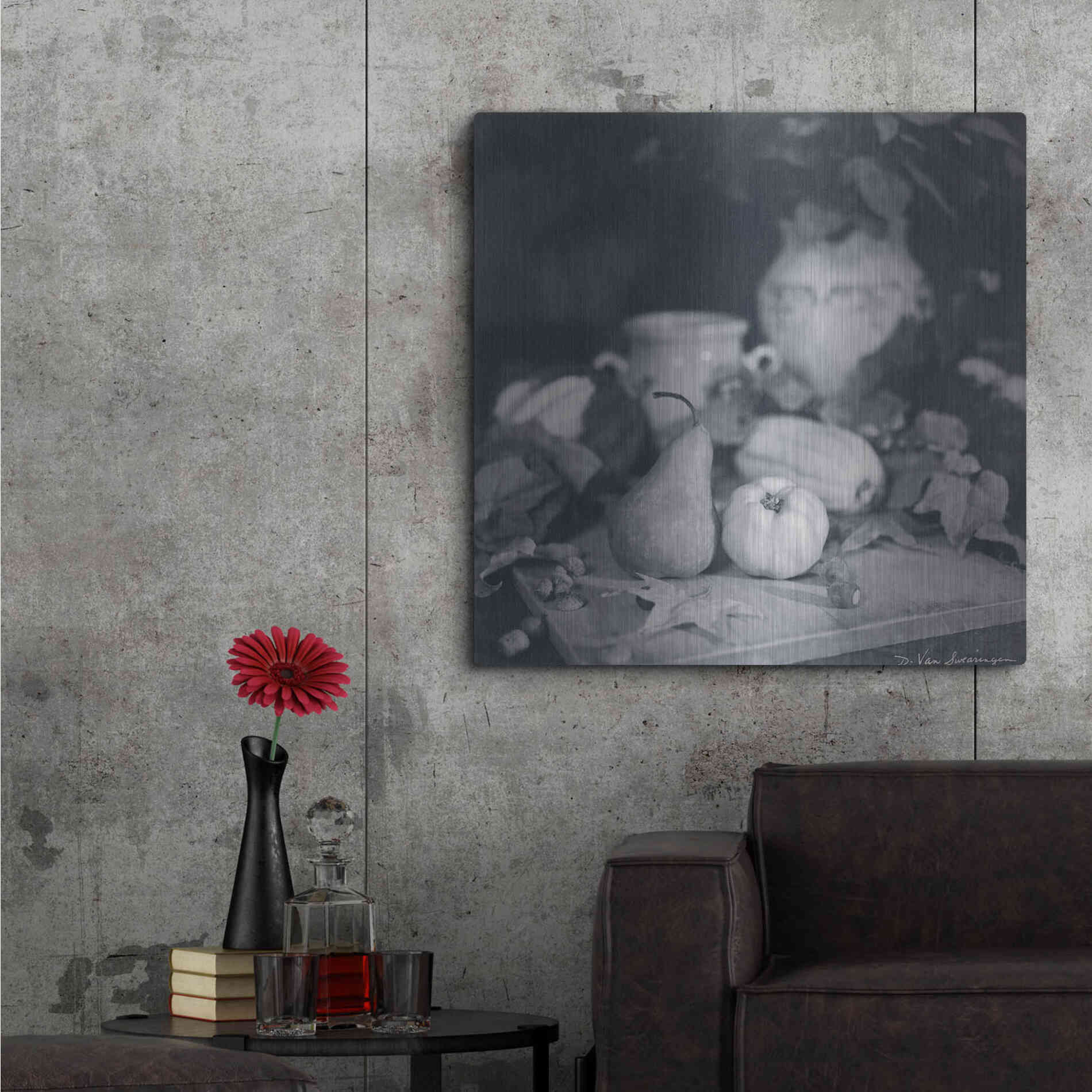 Luxe Metal Art 'Quince Pear' by Debra Van Swearingen, Metal Wall Art,36x36