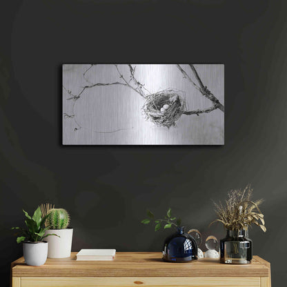 Luxe Metal Art 'Nest and Branch III' by Debra Van Swearingen, Metal Wall Art,24x12