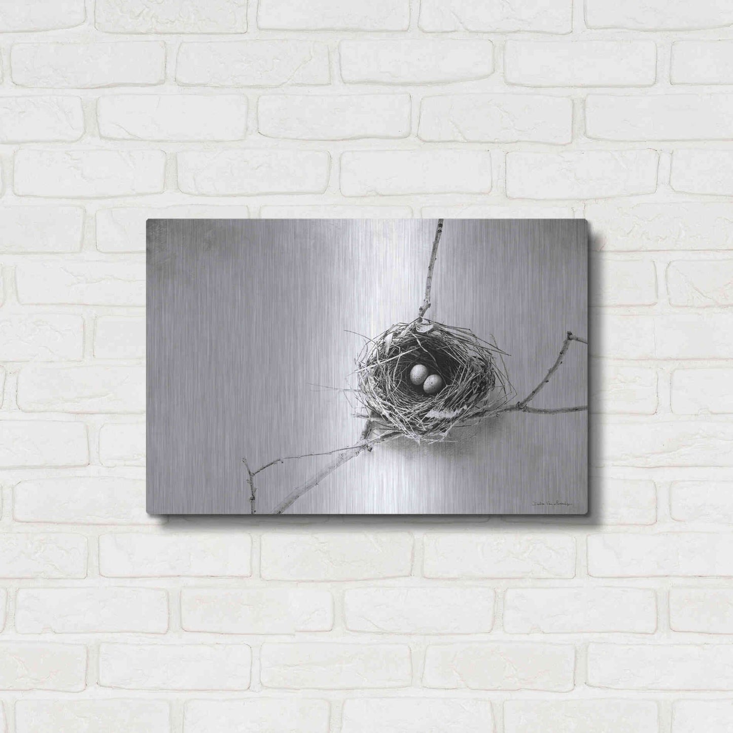 Luxe Metal Art 'Nest and Branch IV' by Debra Van Swearingen, Metal Wall Art,24x16