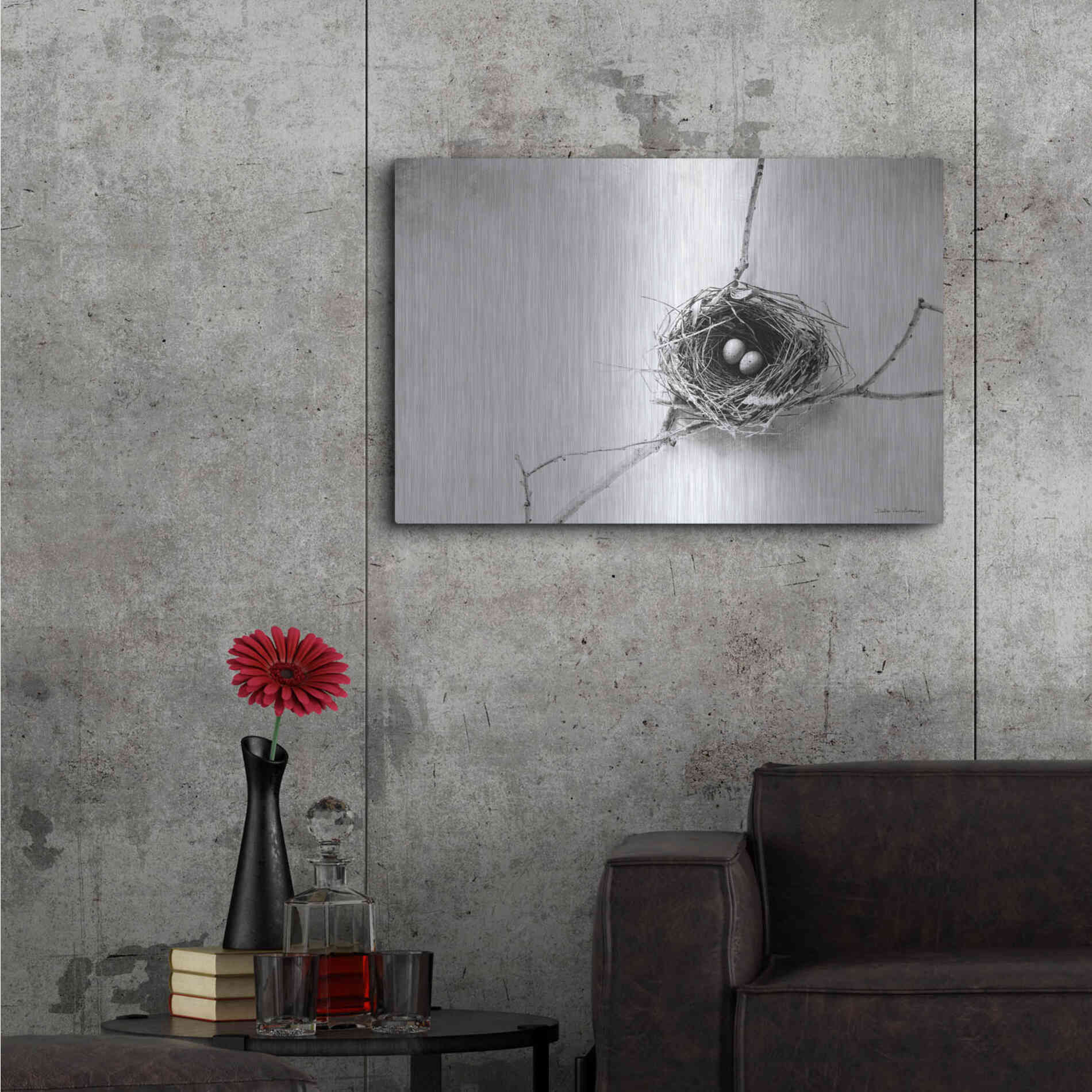 Luxe Metal Art 'Nest and Branch IV' by Debra Van Swearingen, Metal Wall Art,36x24