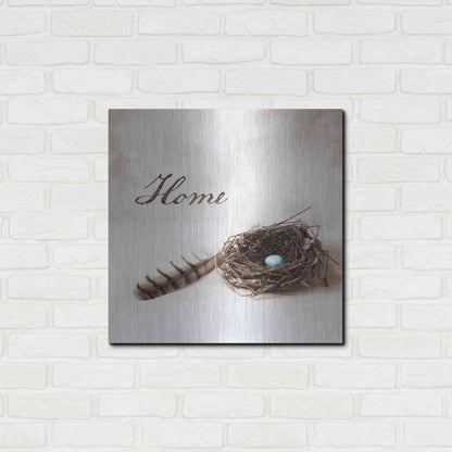 Luxe Metal Art 'Nestled IV - Home' by Debra Van Swearingen, Metal Wall Art,24x24