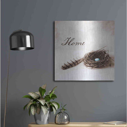 Luxe Metal Art 'Nestled IV - Home' by Debra Van Swearingen, Metal Wall Art,24x24
