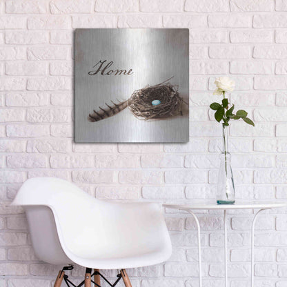 Luxe Metal Art 'Nestled IV - Home' by Debra Van Swearingen, Metal Wall Art,24x24