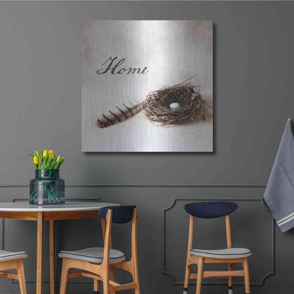 Luxe Metal Art 'Nestled IV - Home' by Debra Van Swearingen, Metal Wall Art,36x36