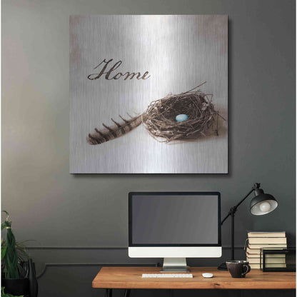 Luxe Metal Art 'Nestled IV - Home' by Debra Van Swearingen, Metal Wall Art,36x36