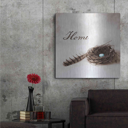 Luxe Metal Art 'Nestled IV - Home' by Debra Van Swearingen, Metal Wall Art,36x36