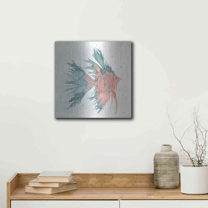 Luxe Metal Art 'Splash V' by Elyse DeNeige, Metal Wall Art,12x12