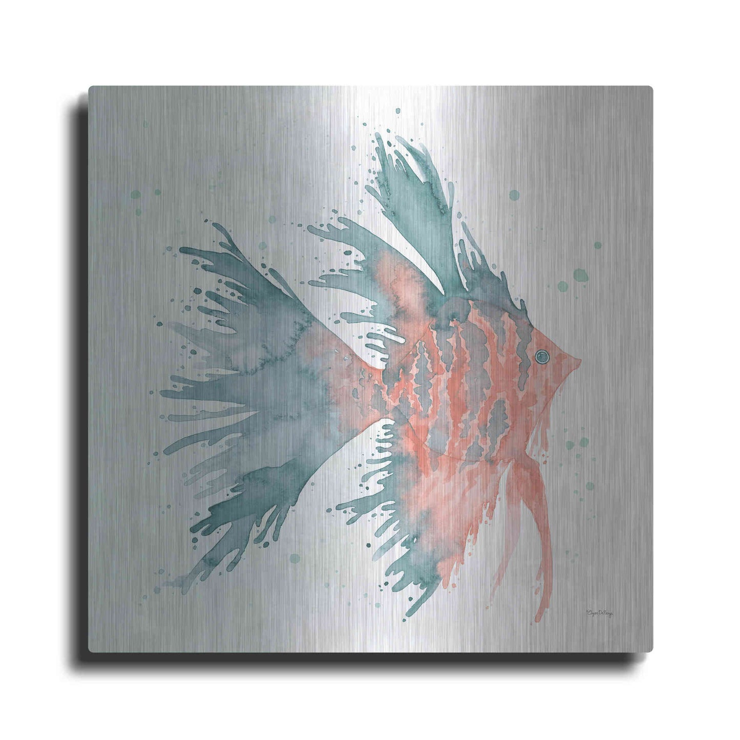 Luxe Metal Art 'Splash V' by Elyse DeNeige, Metal Wall Art