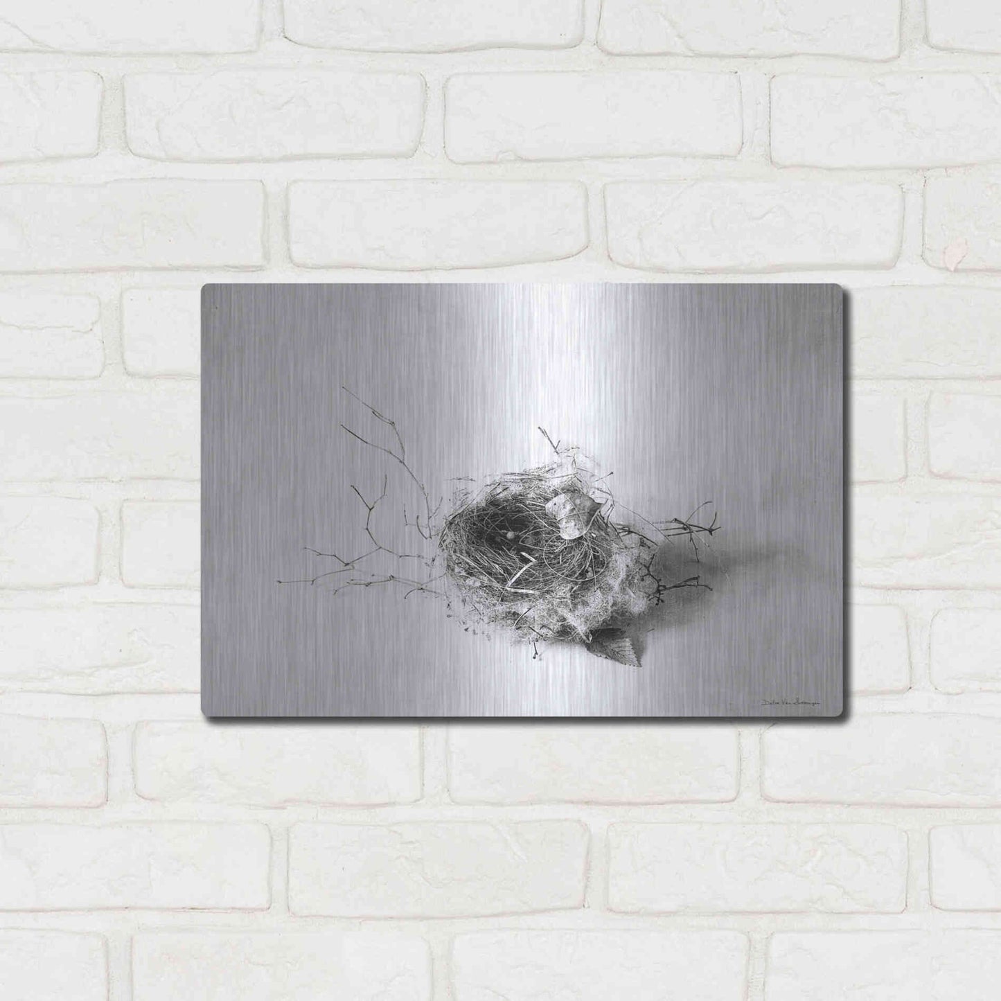 Luxe Metal Art 'Nestled III' by Debra Van Swearingen, Metal Wall Art,16x12