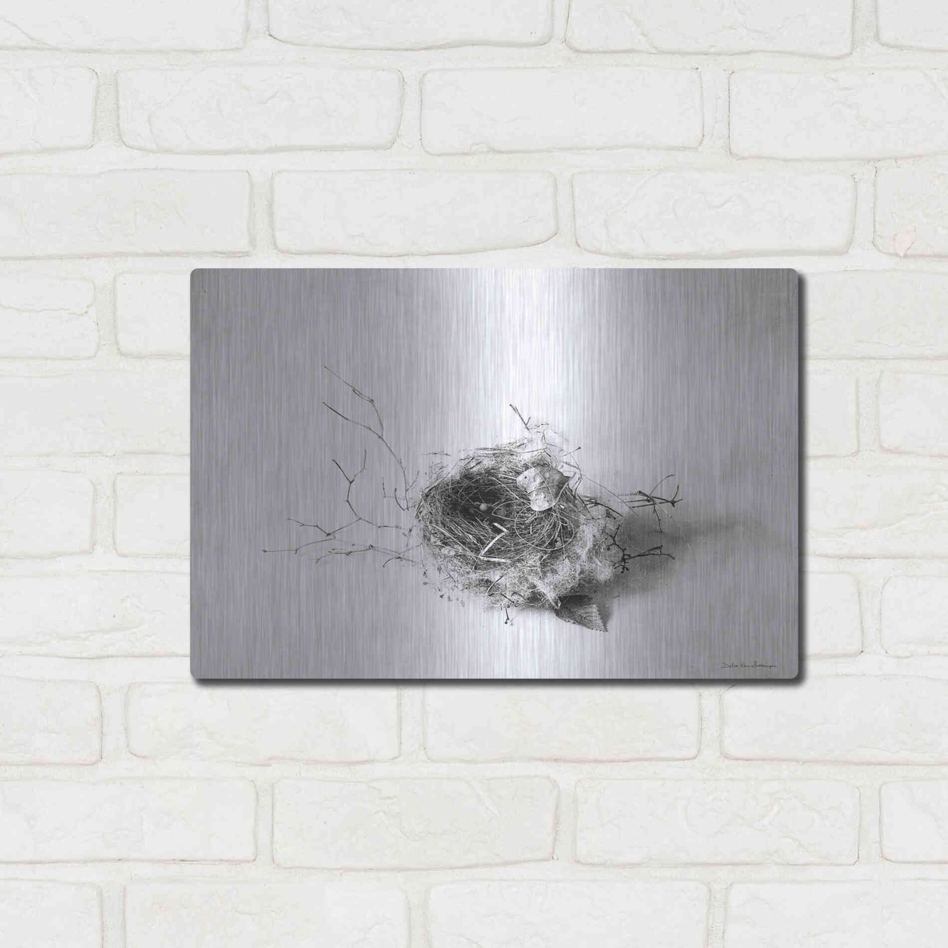 Luxe Metal Art 'Nestled III' by Debra Van Swearingen, Metal Wall Art,16x12