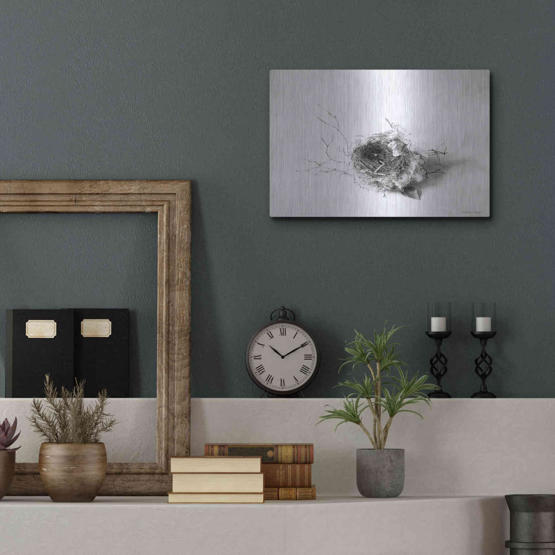 Luxe Metal Art 'Nestled III' by Debra Van Swearingen, Metal Wall Art,16x12