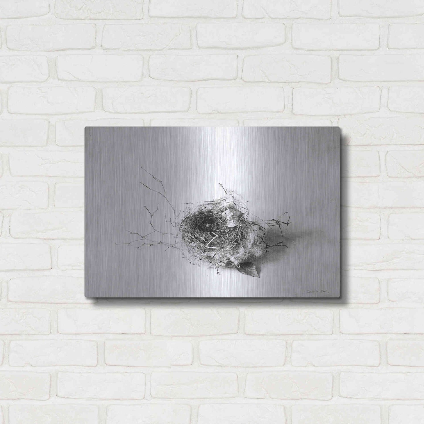 Luxe Metal Art 'Nestled III' by Debra Van Swearingen, Metal Wall Art,24x16