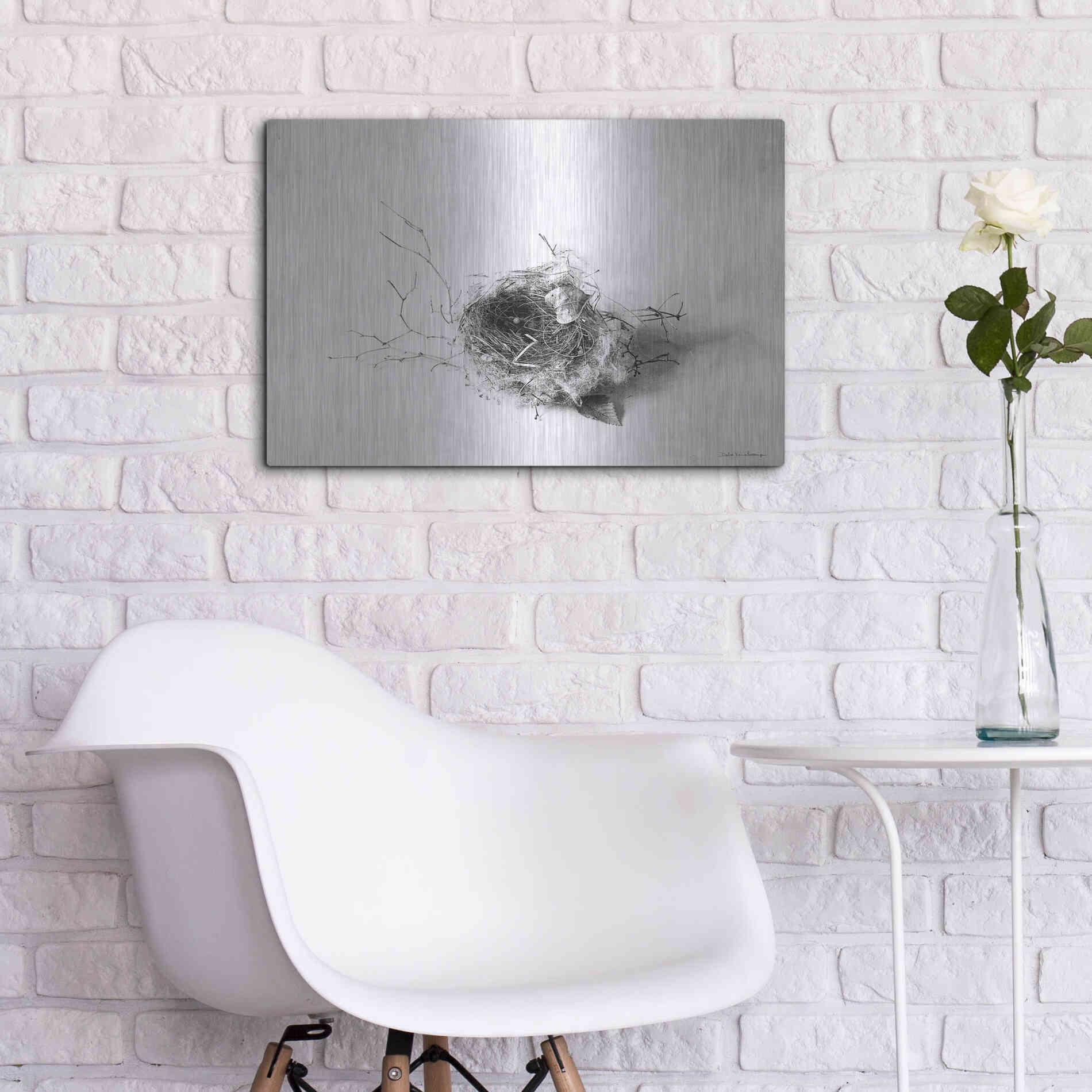 Luxe Metal Art 'Nestled III' by Debra Van Swearingen, Metal Wall Art,24x16