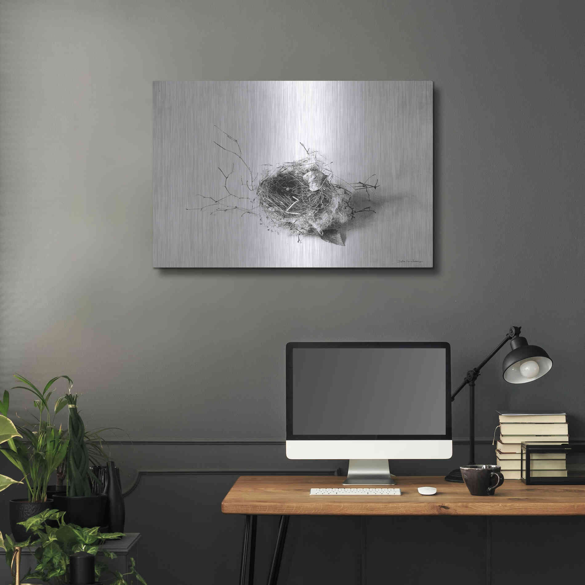 Luxe Metal Art 'Nestled III' by Debra Van Swearingen, Metal Wall Art,36x24