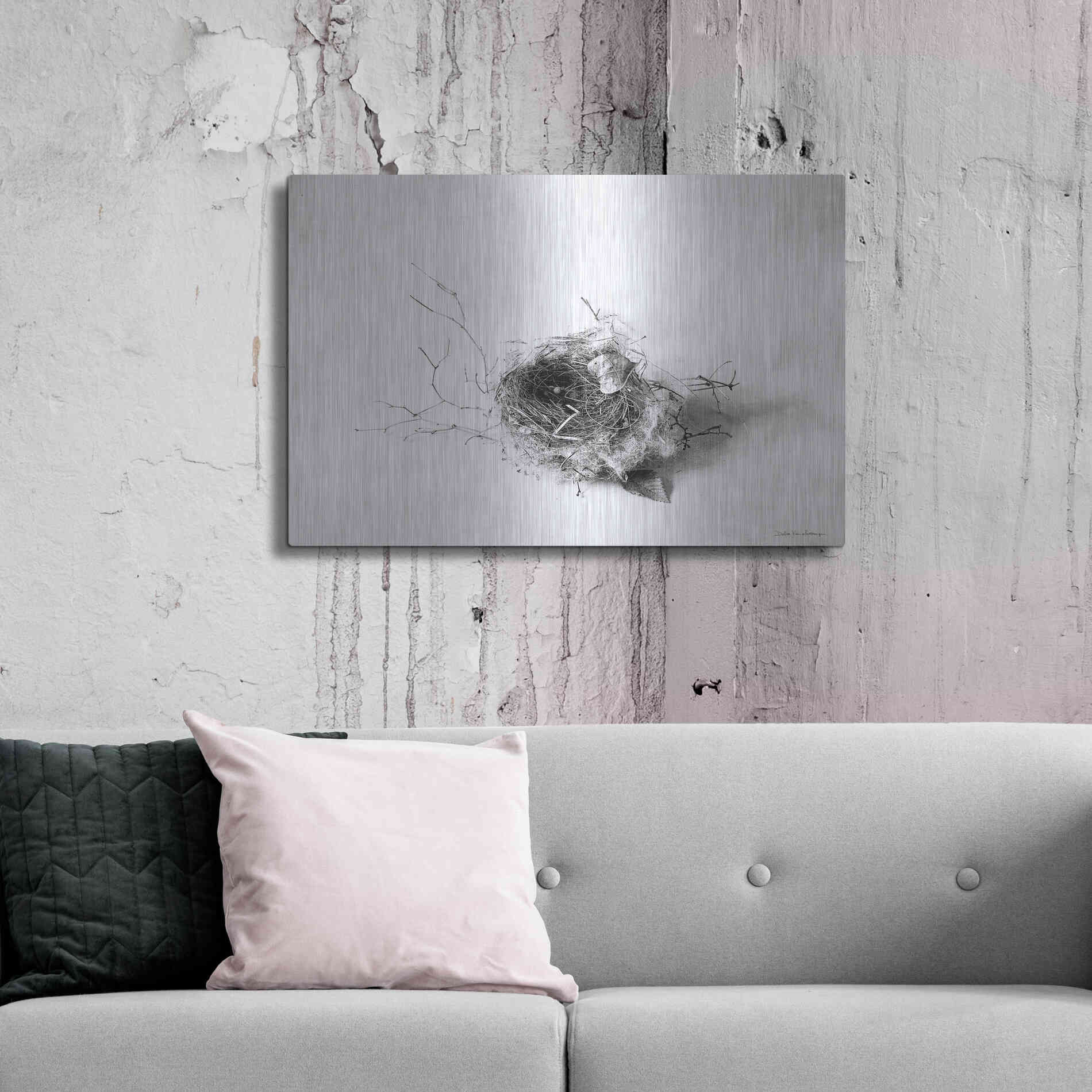 Luxe Metal Art 'Nestled III' by Debra Van Swearingen, Metal Wall Art,36x24