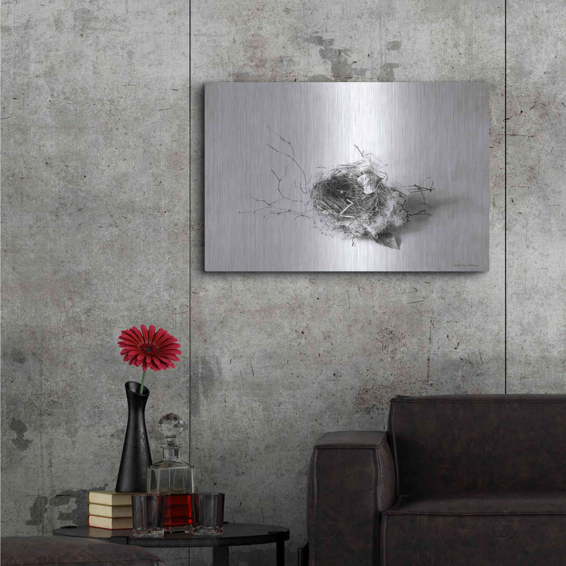 Luxe Metal Art 'Nestled III' by Debra Van Swearingen, Metal Wall Art,36x24