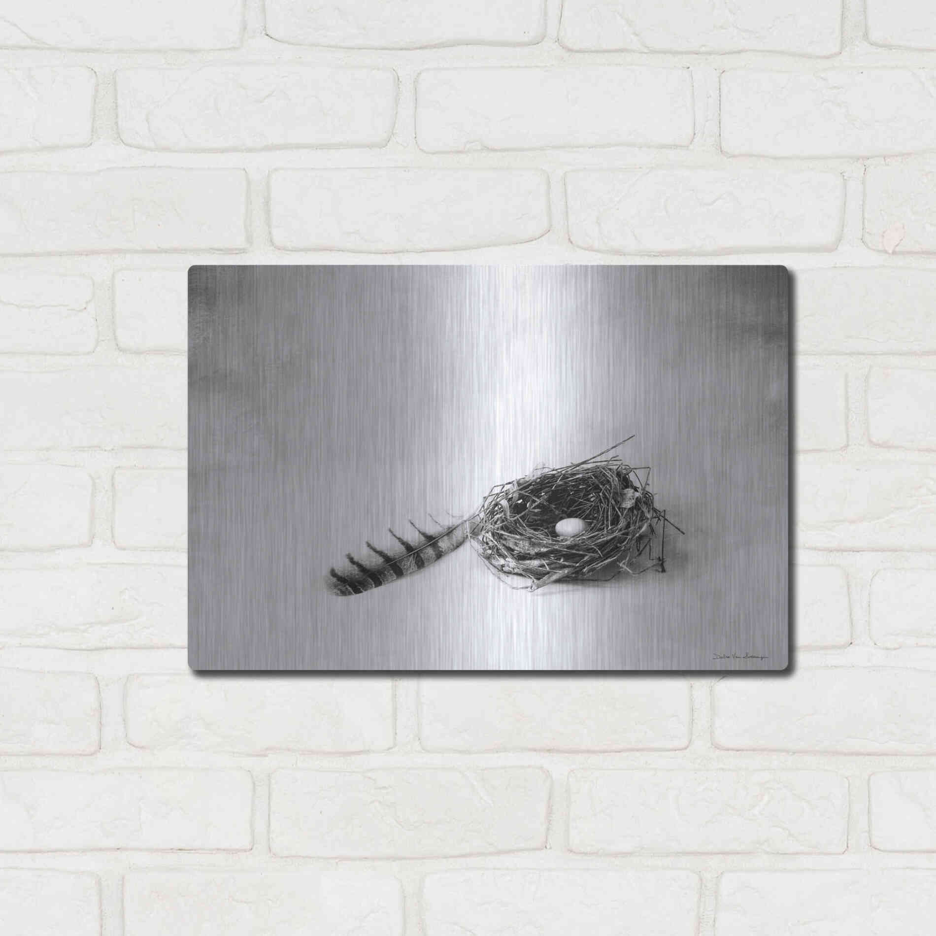Luxe Metal Art 'Nestled IV' by Debra Van Swearingen, Metal Wall Art,16x12