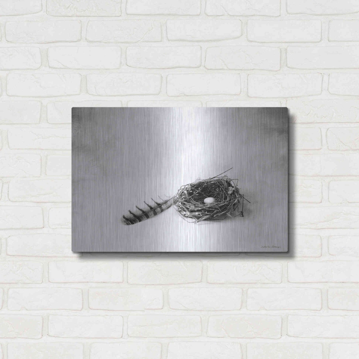 Luxe Metal Art 'Nestled IV' by Debra Van Swearingen, Metal Wall Art,24x16