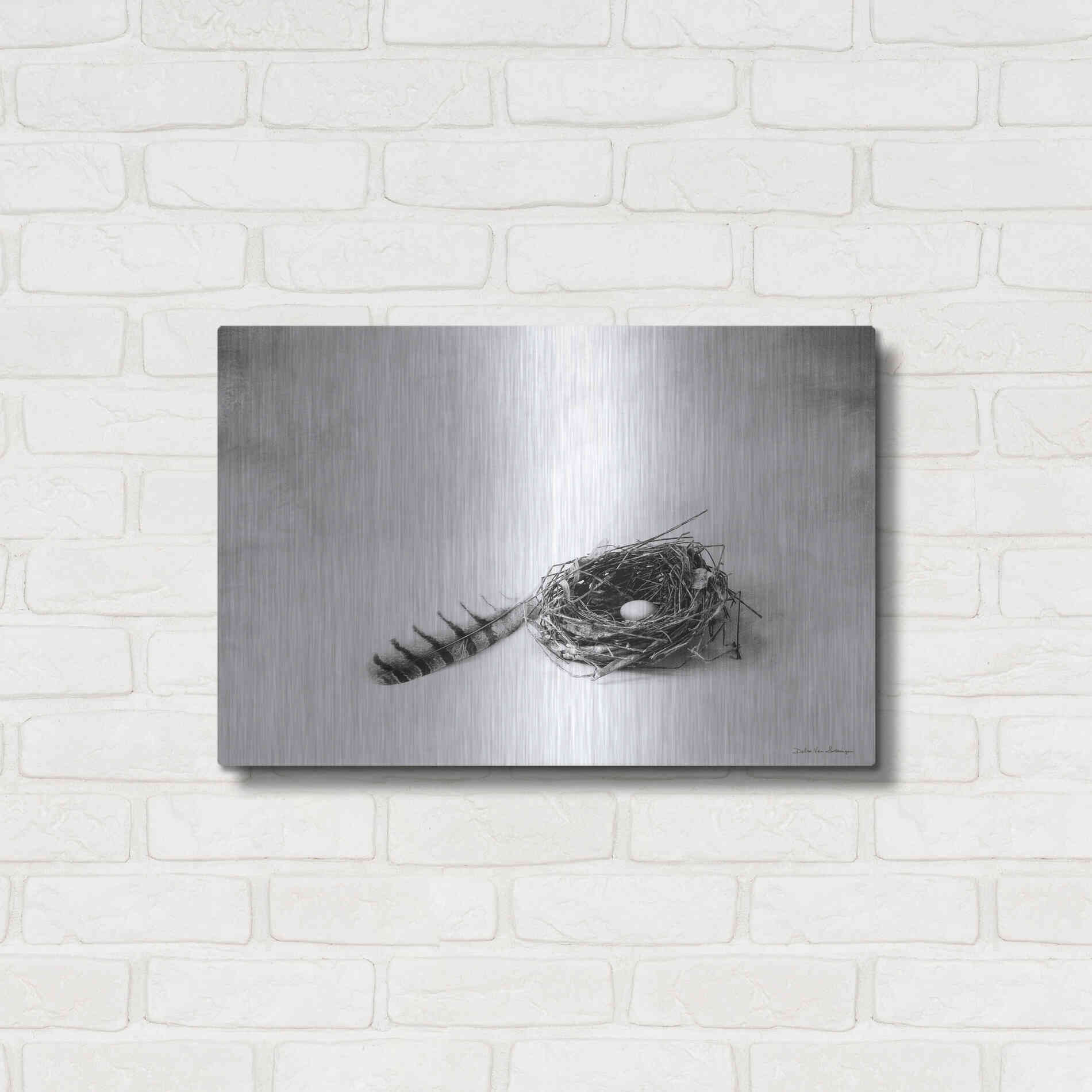 Luxe Metal Art 'Nestled IV' by Debra Van Swearingen, Metal Wall Art,24x16
