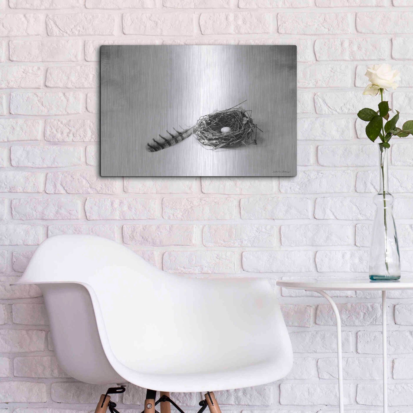 Luxe Metal Art 'Nestled IV' by Debra Van Swearingen, Metal Wall Art,24x16
