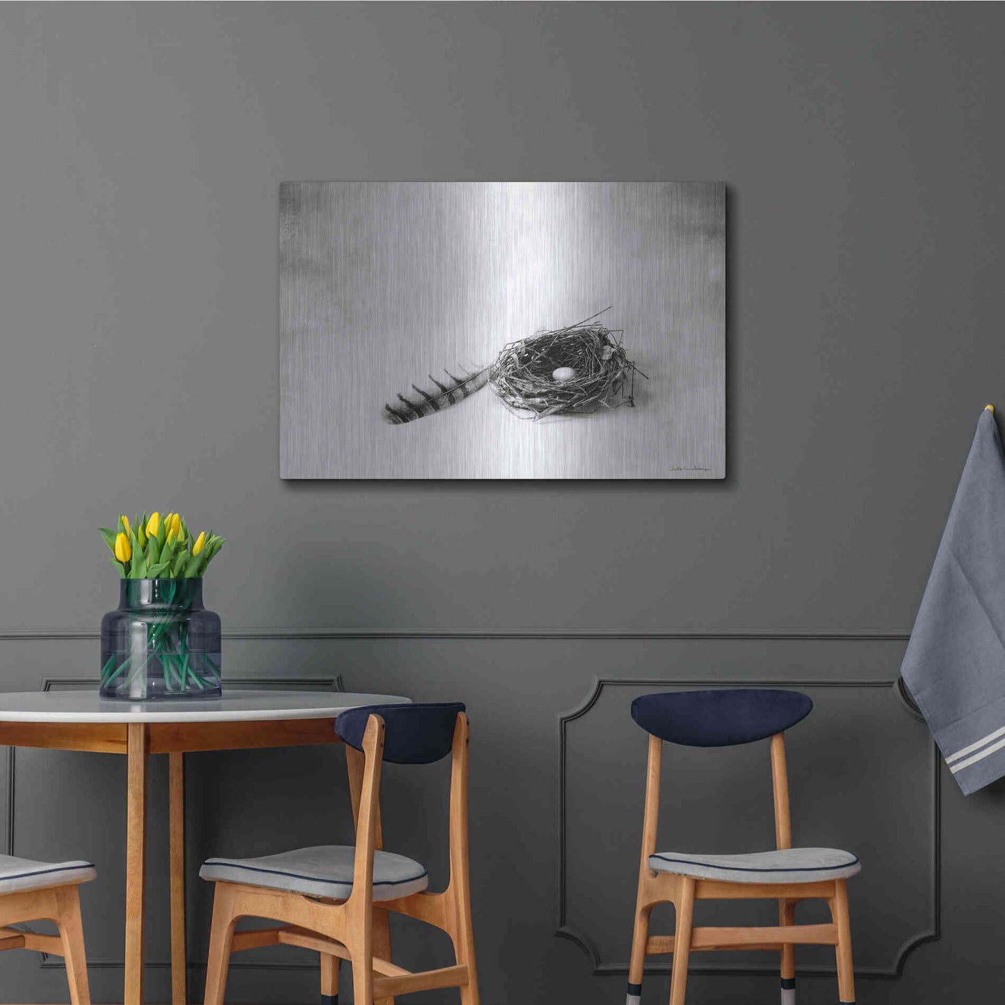 Luxe Metal Art 'Nestled IV' by Debra Van Swearingen, Metal Wall Art,36x24