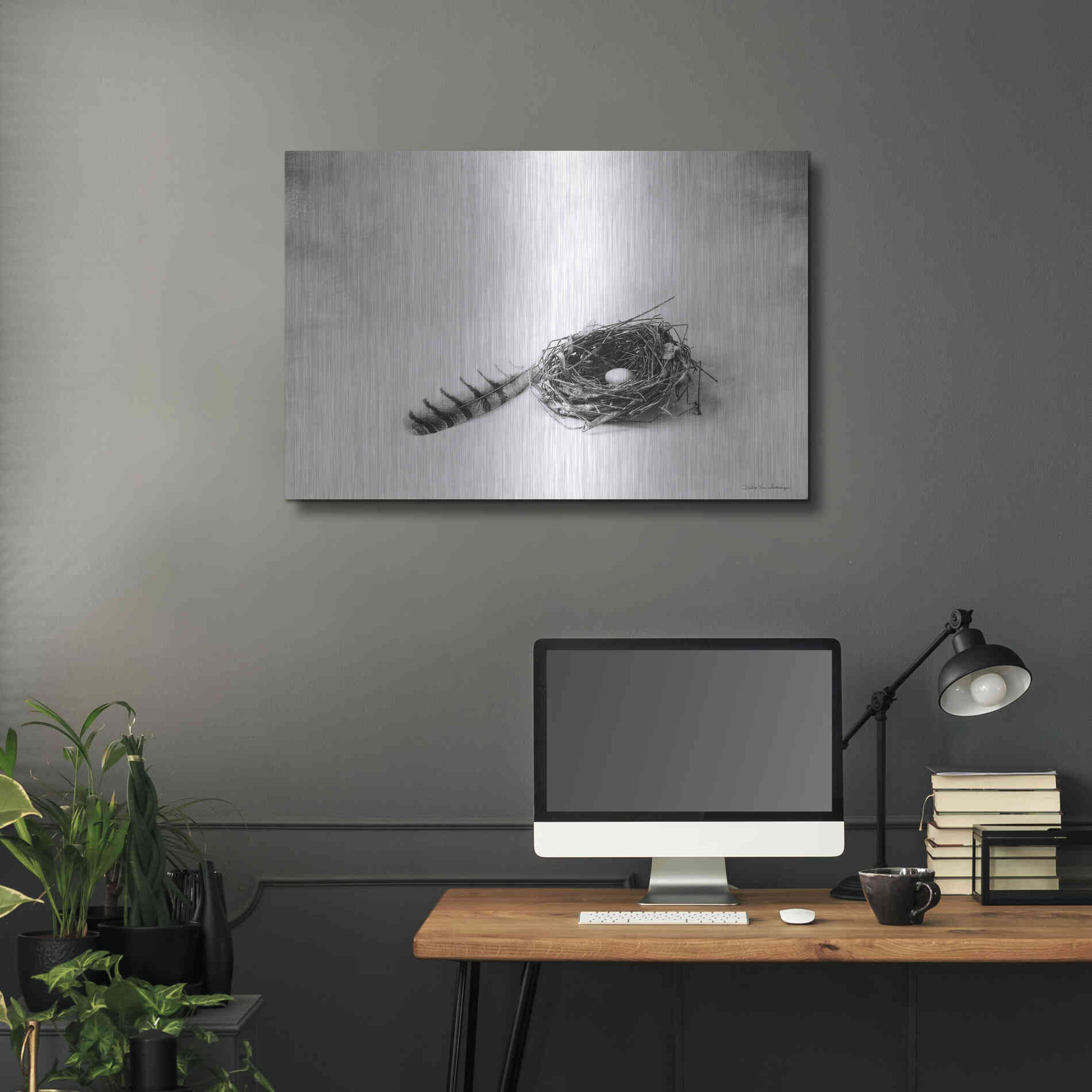 Luxe Metal Art 'Nestled IV' by Debra Van Swearingen, Metal Wall Art,36x24