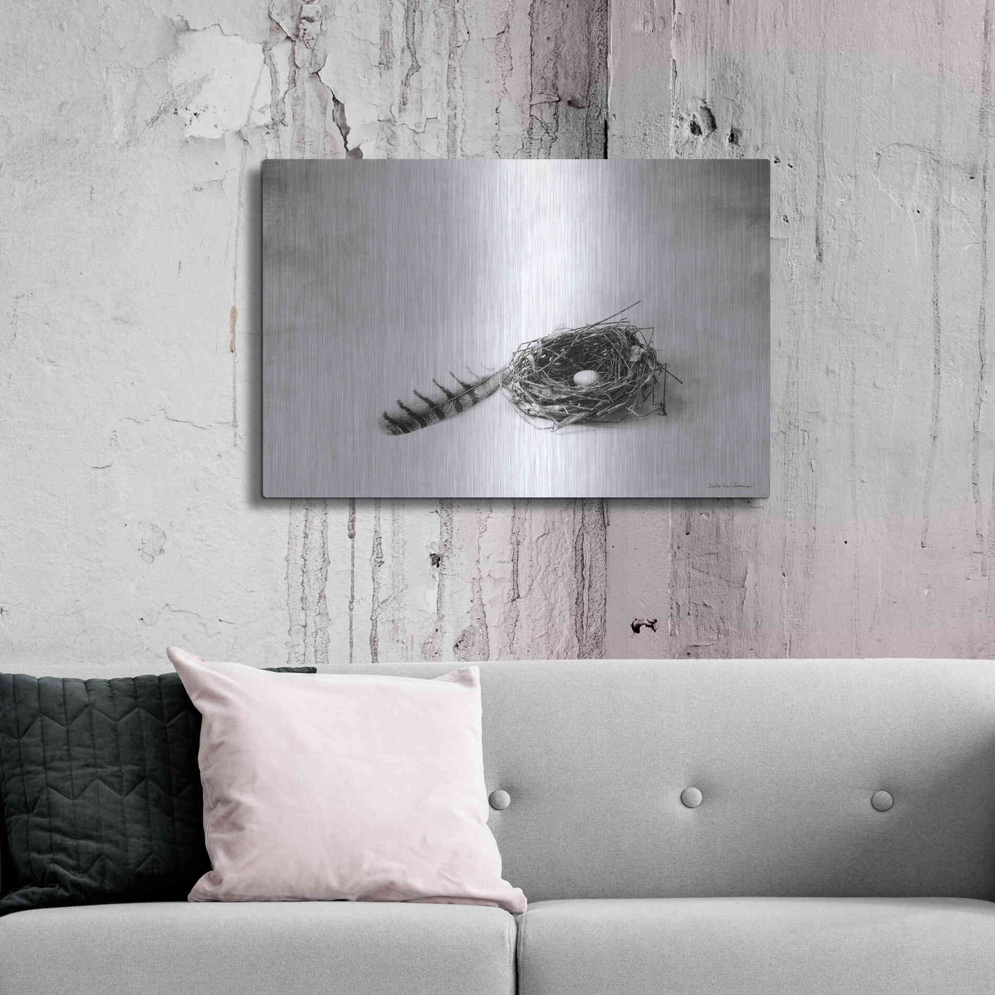 Luxe Metal Art 'Nestled IV' by Debra Van Swearingen, Metal Wall Art,36x24